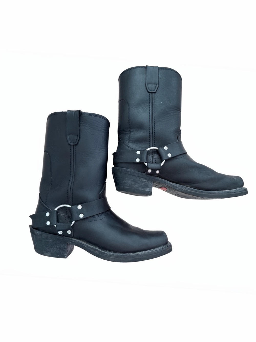 Black Leather Harness Durango Moto Boots
